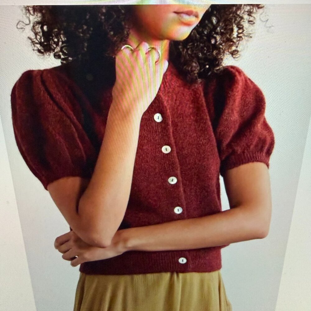 DOEN Sz XL Anisa Cardigan in Bordeaux Red